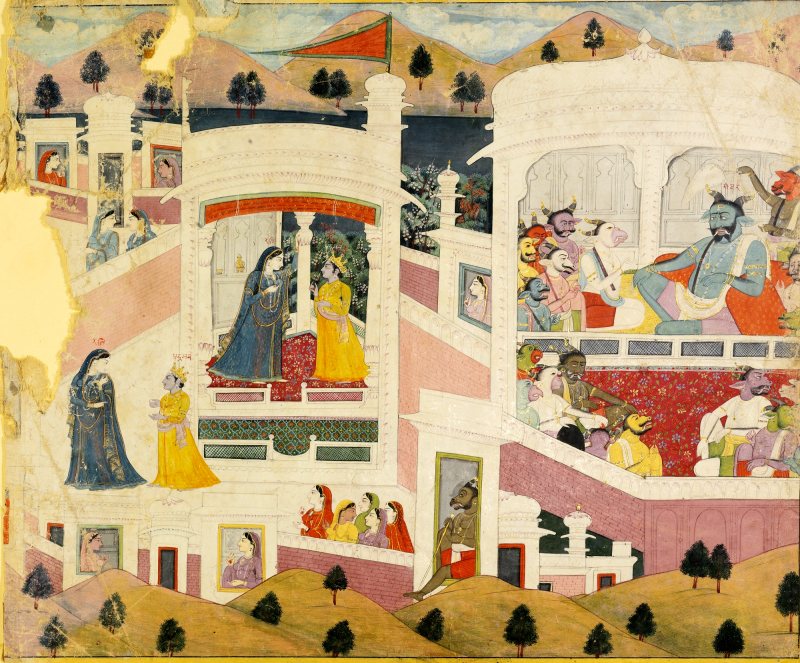 Pradyumna und Mayavati im Palast des D�mon Sambara