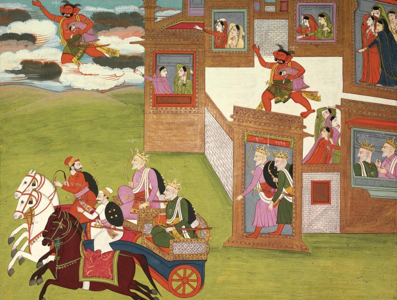 Die Entführung von Bhanumati, Vasudeva und Ugrasena auf dem Weg zu Krishna, ca.1820 Die Entführung von Bhanumati, Vasudeva und Ugrasena auf dem Weg zu Krishna, ca.1820