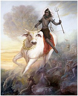 Shiva auf seinem Stier Shiva auf seinem Stier