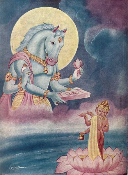 Hayashira gibt Brahma die Veden zur�ck