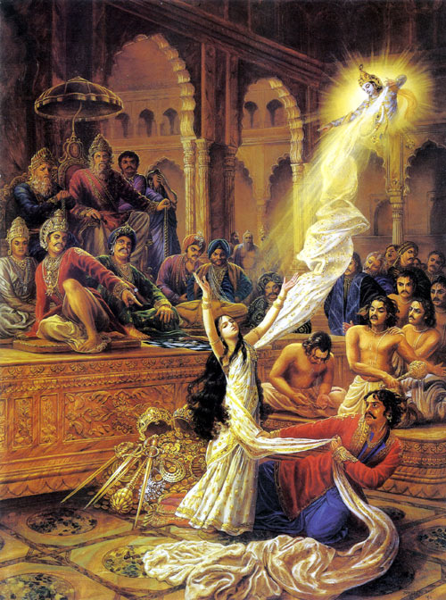 Draupadi ruft Krishna zur Hilfe Draupadi ruft Krishna zur Hilfe