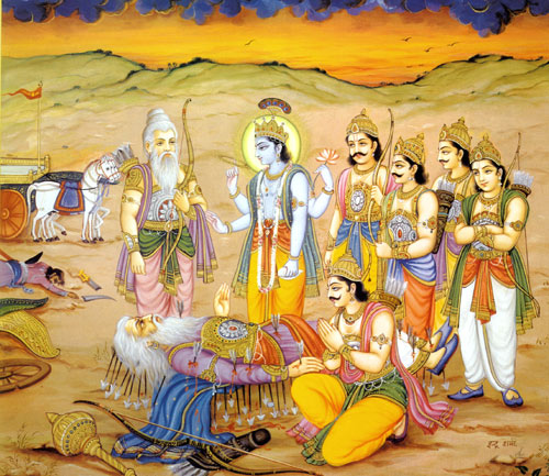 Bhishma auf seinem Bett aus Pfeilen Bhishma auf seinem Bett aus Pfeilen