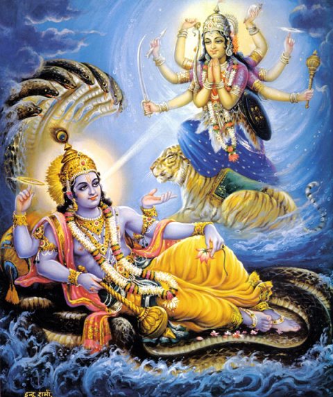 Vishnu auf der tausendköpfigen Schlange Vishnu auf der tausendköpfigen Schlange